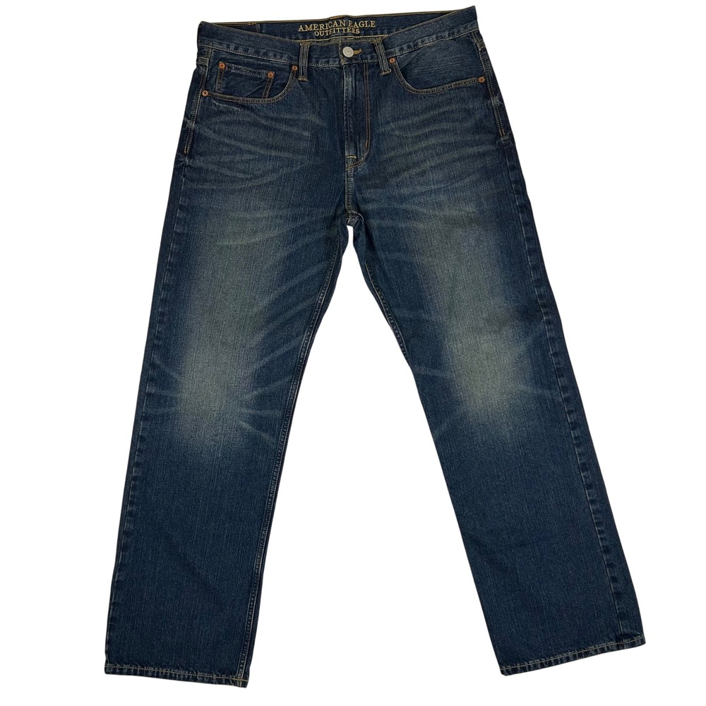 American Eagle Loose Fit Jeans Mens 36x31.5 Dark Wash Straight Leg Denim Blue